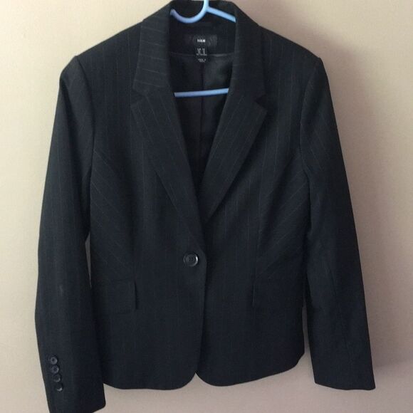 Women's H&M Pinstripe Blazer Size Large - Picture 1 of 5